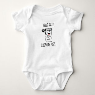 Hallo 2022 Auf Wiedersehen 2021 Toilettenpapier Baby Strampler