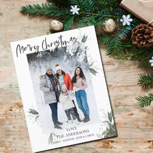 Hallo 2022 Elegant Floral Script glücklich Neues J Feiertagskarte