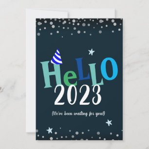 Hallo 2023 Funny New Years Holiday Card Feiertagskarte