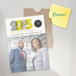 Hallo 2025 Kalender Neujahr Magnetfotokarte Magnetkarte