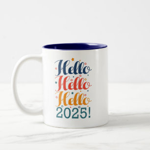 Hallo 2025 zweifarbige tasse