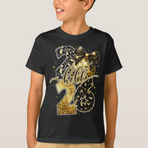 Hallo 2026 Coquette Bogen Leopard Silvester Party T-Shirt
