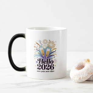 Hallo 2026 Feier – Neujahrs-Sparkling-Design Verwandlungstasse