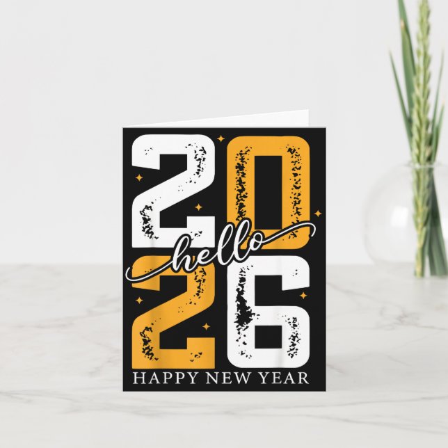 Hallo 2026 Frohes Neues Jahr 2026 Silvester Teil Karte (Vorderseite)