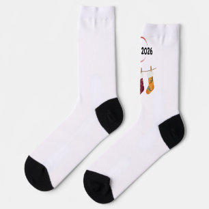 Hallo 2026 Gemütliches Neues Jahr Winter Strümpfe Socken
