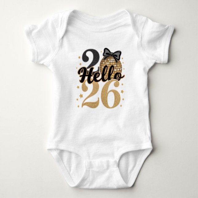 Hallo 2026, Silvester, Feier Baby Strampler (Vorderseite)