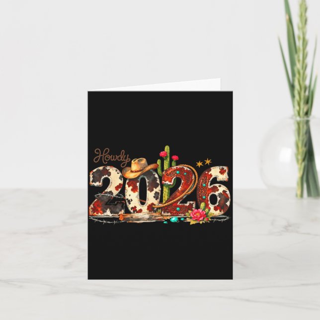 Hallo 2026 Silvester Hallo 2026 Westlicher Jahresw Karte (Vorderseite)