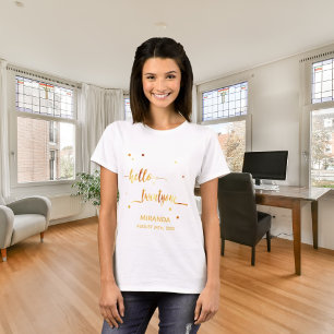 Hallo 21. Geburtstag Typografie Datum T-Shirt