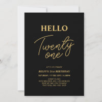 Hallo 21 Gold & Black 21. Geburtstag Party