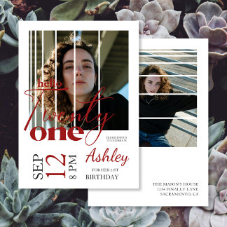 Hallo 21 moderne Bilder 21. Geburtstag Einladung