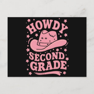 Hallo 2. Klasse Cowboy Cowgirl Zurück zur Schule Postkarte