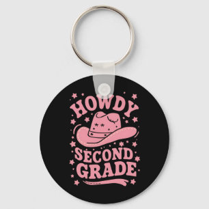 Hallo 2. Klasse Cowboy Cowgirl Zurück zur Schule Schlüsselanhänger