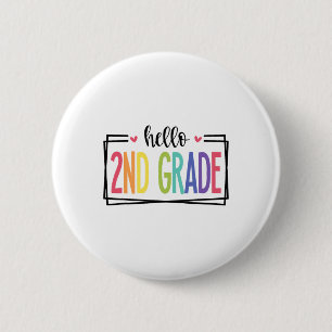 Hallo 2. Klasse erster Schultag Willkommen Ck zu Button