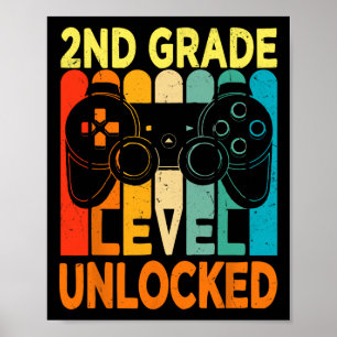 Hallo 2. Klasse freigeschaltetes Videospiel Byck T Poster