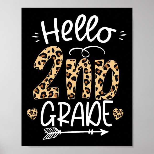 Hallo 2. Klasse Leopard-Lehrer Schüler Byck Zur S Poster (Vorne)