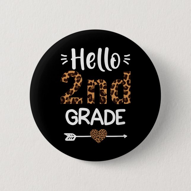 Hallo 2. Klasse Leopard-Lehrer Schüler Zurück zur  Button (Vorderseite)