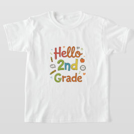 Hallo 2. Klasse | Niedliche Doodle Art für Back 2 T-Shirt