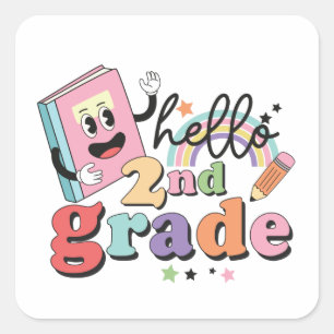Hallo 2. Klasse Quadratischer Aufkleber