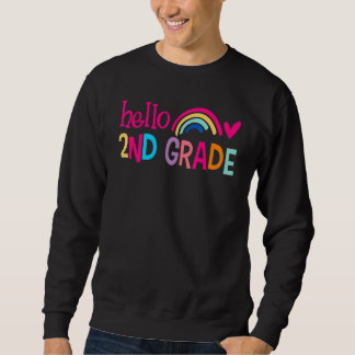 Hallo 2. Klasse Regenbogen Zurück zur Schule Erste Sweatshirt