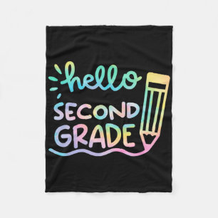 Hallo 2. Klasse Tie Dye Lehrer Kinder Zurück Zur S Fleecedecke