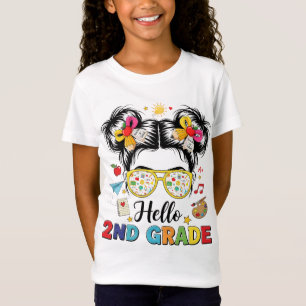 Hallo 2. Klasse Unordentliche Frisur Coquette Schl T-Shirt