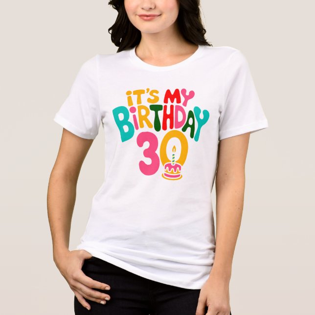Hallo 30! Lass's Celebrate! Tri-Blend Shirt (Vorderseite)