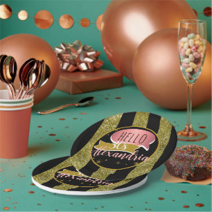 hallo 30 Personalisiert 30. Geburtstag Glitter-Str Pappteller