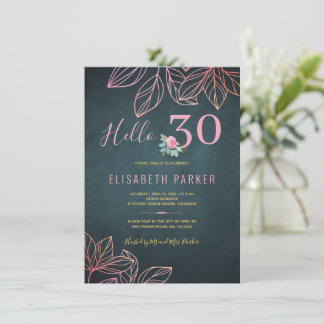 Hallo 30 schicke Goldmedaille Rosa 30. Geburtstag Einladung