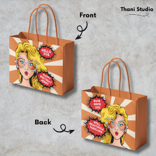 Hallo 30er Frauen Vintag Retro 90er Spaß Geburtsta Große Geschenktüte