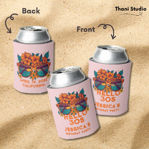 Hallo 30er Jahre Tropical Vintage Retro Sommer Geb Dosenkühler