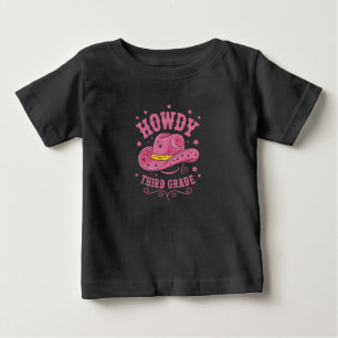 Hallo 3. Klasse Cowboy Cowgirl Zurück zur Schule Baby T-shirt