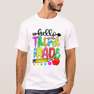 Hallo 3. Klasse Glückwunsch ersten Tag Team Dritte T-Shirt