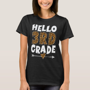 Hallo 3. Klasse Leopard Drittklässler Lehrer Stude T-Shirt