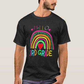 Hallo 3. Klasse Regenbogen Cool Zurück zur Schule T-Shirt