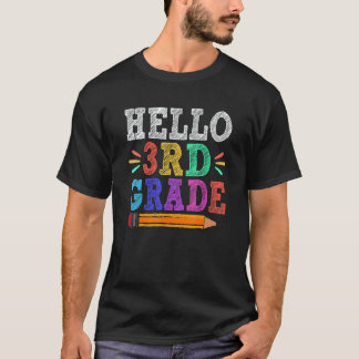 Hallo 3. Lehrer der dritten Klasse Zurück zur Schu T-Shirt