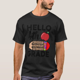 Hallo 4. Gefärbte Krawatte Leopard Bleistift Zurüc T-Shirt