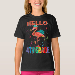 Hallo 4. Klasse Flamingo Zurück zur Schule T-Shirt
