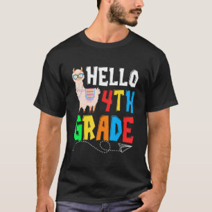 Hallo 4. Klasse Llama glücklich ersten Tag der Sch T-Shirt
