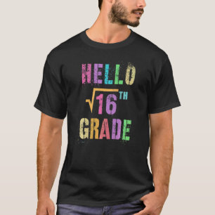 Hallo 4. Klasse Quadratwurzel von 16 Mathe Stud Sq T-Shirt