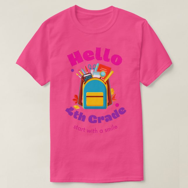 Hallo 4. Klasse zurück zur Schule2 T-Shirt (Design vorne)