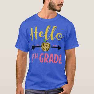 Hallo 4. Klasse Zurück zur Schule Leopard Vierter T-Shirt