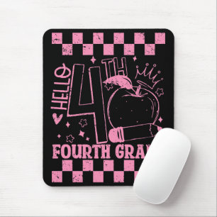 Hallo 4. vierte Klasse zurück zum Schullehrer Pink Mousepad