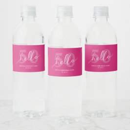 Hallo 50 | Bold Hot Pink 50. Geburtstag Custom Wasserflaschenetikett