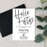 Hallo 50. Geburtstag Einladung<br><div class="desc">Dies ist ein schwarz-weiß minimalistisches Thema Hallo 50 Geburtstag Einladung. Das ist für jeden,  der 50 Jahre alt wird. Feiern Sie Ihren 50. Geburtstag mit dieser minimalen Einladung.</div>