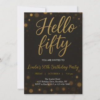 Hallo 50. Geburtstagsparty Einladung