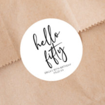 Hallo 50 Minimalistisch 50. Geburtstagsparty