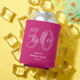 Hallo 50 | Modern Hot Pink 50. Geburtstag Custom Dosenkühler