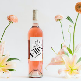 Hallo 50 moderne minimale elegante 50. Geburtstag Weinetikett