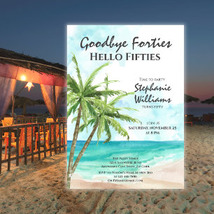 Hallo 50 Summer Beach 50. Geburtstagsparty Einladung