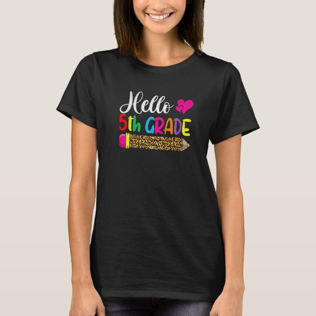 Hallo 5. Farbstift Niedlich auf S T-Shirt (Vorderseite)